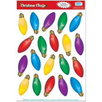 Christmas Light Bulb Clings, 20 per Sheet