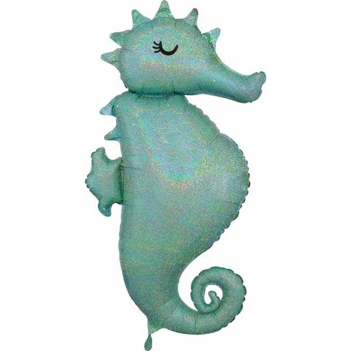 38-Inch Holographic Seahorse Foil Balloon