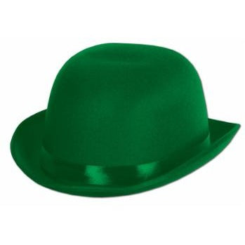 Green Satin Sleek Derby Hat
