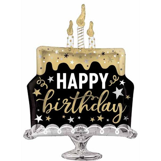 Happy Birthday Surprise Cake 29-Inch Foil Balloon