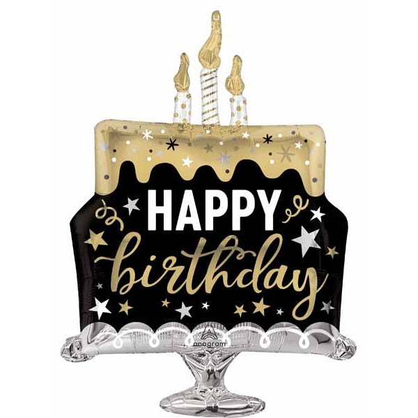 Happy Birthday Surprise Cake 29-Inch Foil Balloon