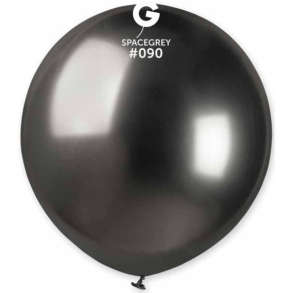 Gemar 19" Shiny Grey #090 Latex Balloons, 25 Count