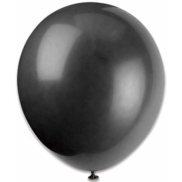 Trico Black 12-Inch Latex Balloons, 50-Pack