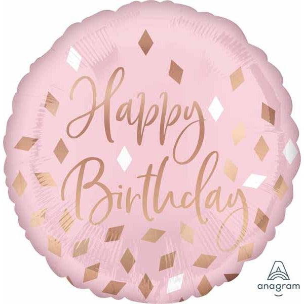 Blush Birthday 18" Round Foil Balloon