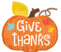 25" Jumbo Satin Give Thanks Pumpkin Foil Balloon (3/Pk)