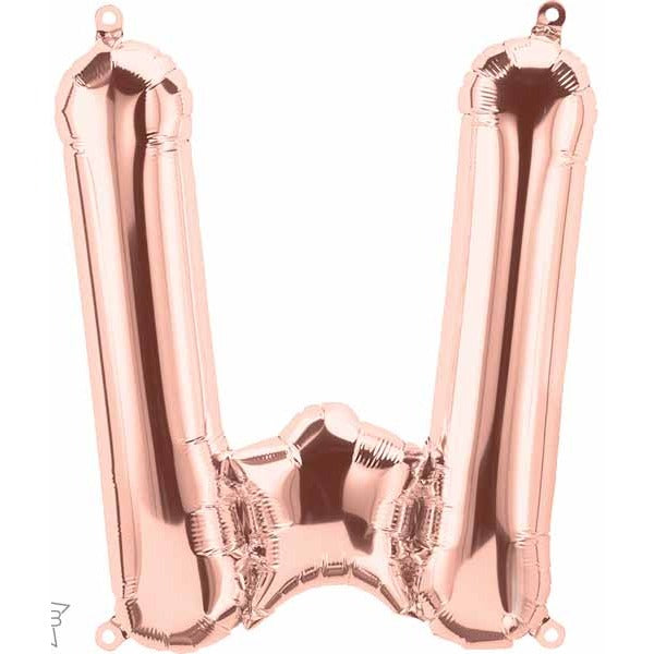 34-Inch Rose Gold Letter W Balloon