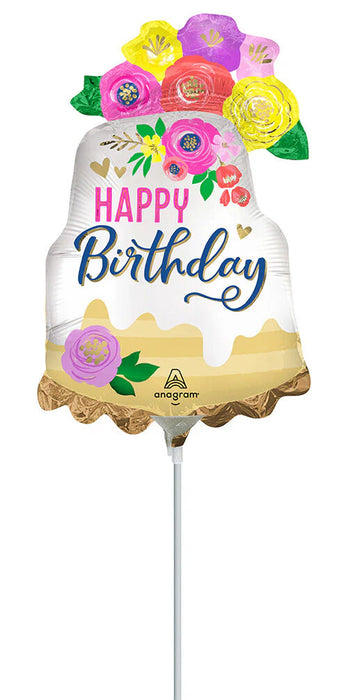 Satin Artful Floral Birthday 14" Balloon (5/Pk)