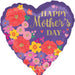 Happy Mother's Day Sweet Florals Heart 18" Foil Balloon (5/Pk)