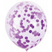 12-Inch Purple Confetti Print Latex Balloons, 4 Pack