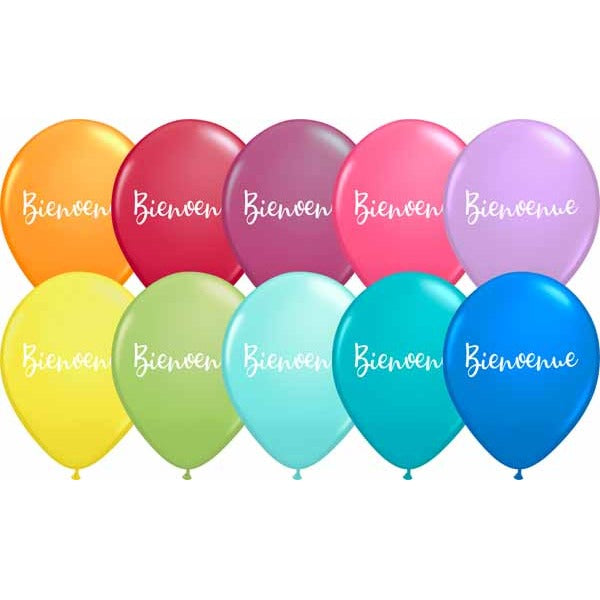 BIENVENUE ALL-OVER 12" LATEX ASST 50/BG