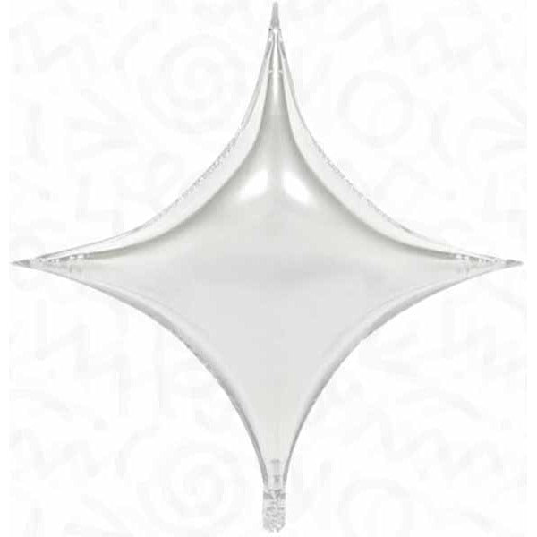 DecoChamp 30-Inch Silver Starpoint Foil Balloon, 1 Count
