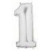 34" Silver Number 1 Megaloon Balloon