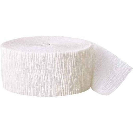 White Crepe Paper Streamer, 81 ft