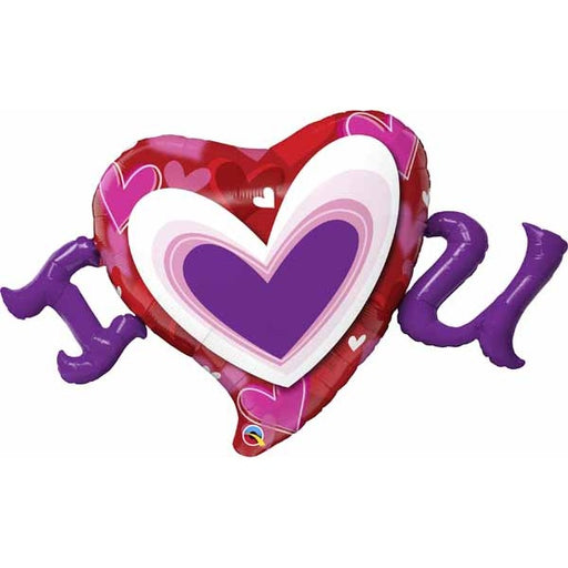 I Heart U Radiant Hearts 46" Foil Balloon