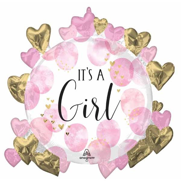 Baby Girl Watercolor 26-Inch Shaped Foil Balloon