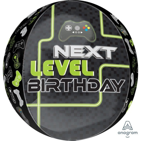 Level Up Game Birthday Orbz Foil Balloon