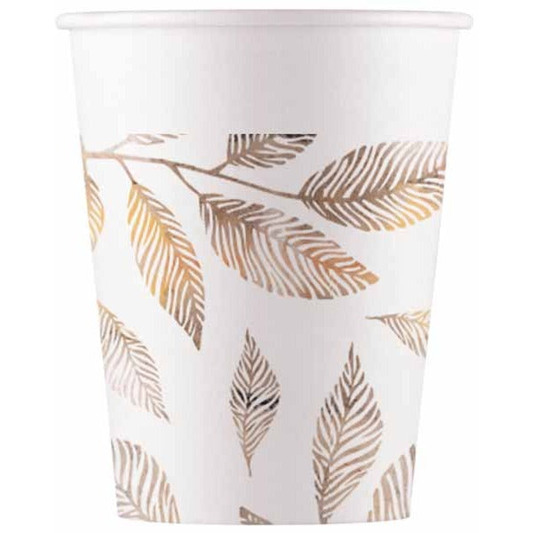 Grey Branches 7 oz Paper Cups, 8 Pack