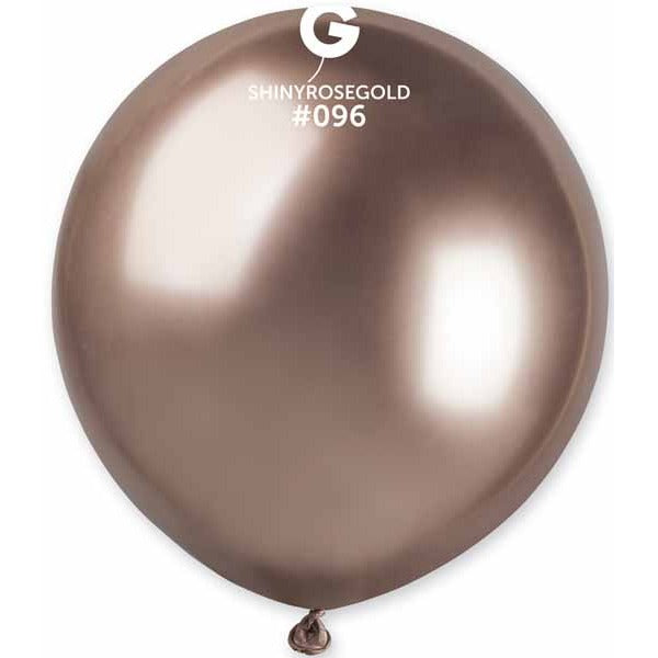 Gemar 19-Inch Shiny Rose Gold Latex Balloons, 25 Count