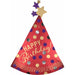 Red Satin Party Hat Foil Balloon, 36 Inch