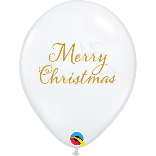 11-Inch Merry Christmas Simply Clear Latex Balloons, 50 Count