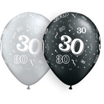30 All-Around Print 11-Inch Latex Balloons, 50 Count