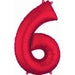 Anagram 34 Inch Red Number 6 Balloon