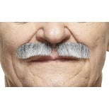 White and Grey Self-Adhesive Costume Moustache