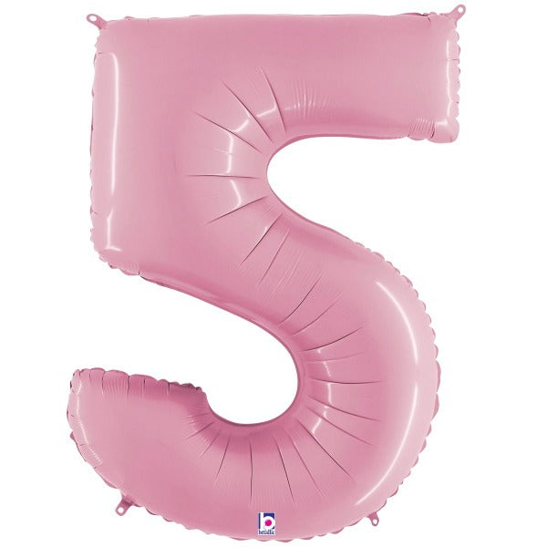 Megaloon Number 5 Pastel Pink Balloon