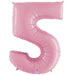 Megaloon Number 5 Pastel Pink Balloon