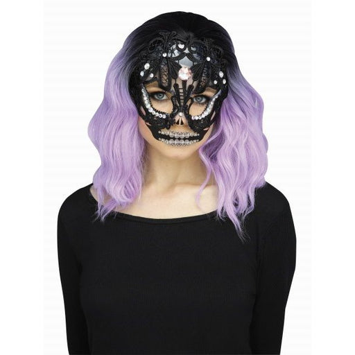 Black Lacy Skull Mask