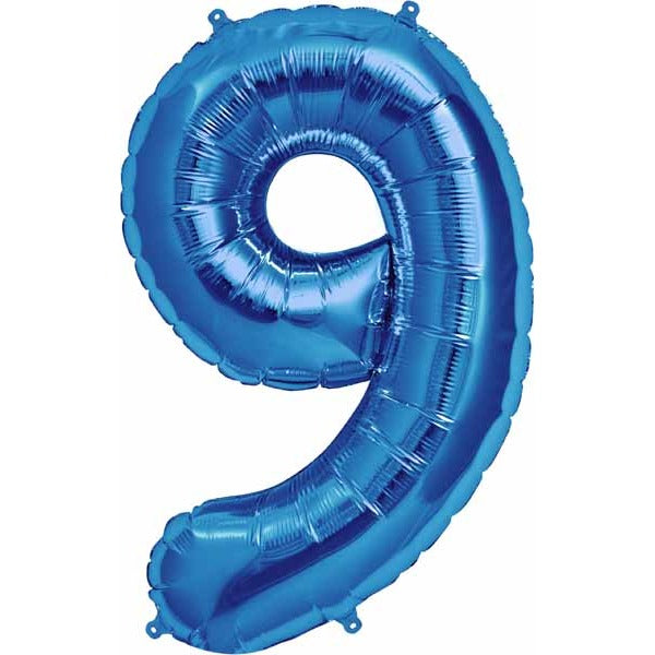 34-Inch Blue Number 9 Balloon