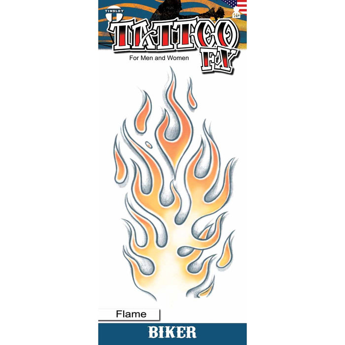 Flames Biker FX Temporary Tattoo
