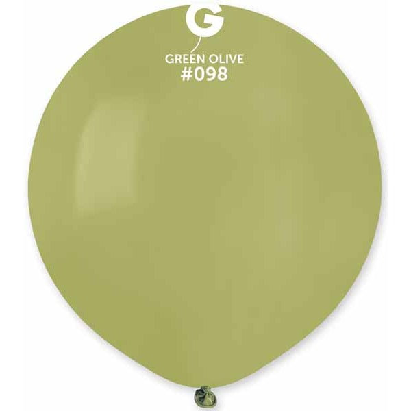 Gemar 19-Inch Olive Green #098 Latex Balloons, 25 Pack