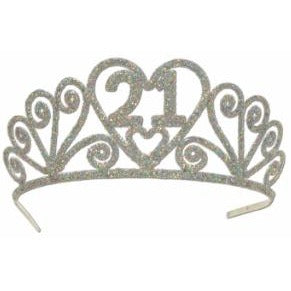 Glittered Metal 21st Birthday Tiara