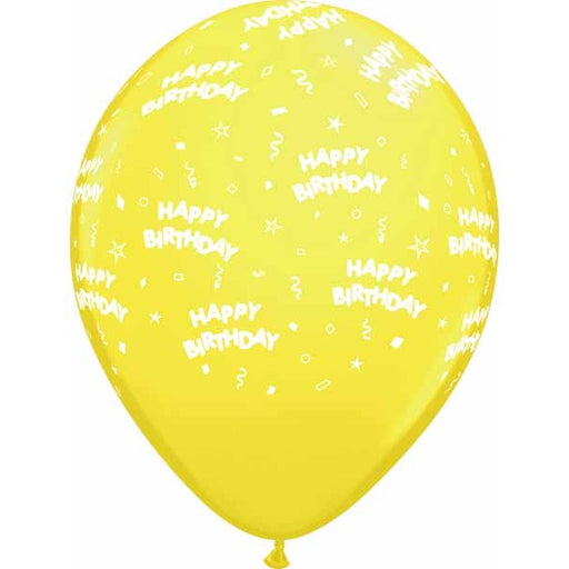 HAPPY BDAY ALL OVER 12" 50/BAG YELLOW