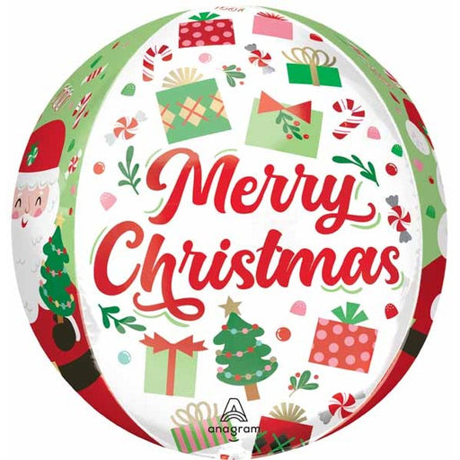 Merry Christmas Jolly Santa 16" Orbz Foil Balloon