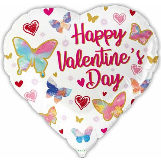 Happy Valentine's Day Butterflies 18" Foil Balloon