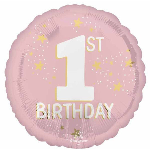 Little Miss 1st Birthday 18-Inch Round Foil Balloon