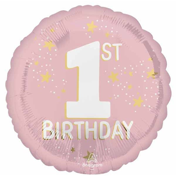 Little Miss 1st Birthday 18-Inch Round Foil Balloon
