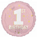 Little Miss 1st Birthday 18-Inch Round Foil Balloon