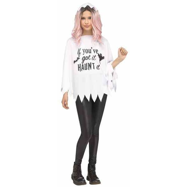 Kids' Party Ghost Costume Poncho, Child Size 4/14