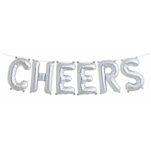 16" Silver CHEERS Letter Balloon Kit