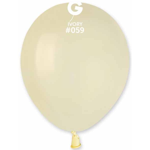 Gemar 5-Inch Ivory Latex Balloons #059, 100 Count