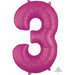26-Inch Pink Number 3 Balloon