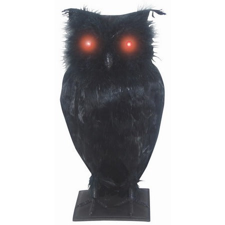 LIGHT UP BLACK OWL 10"X6"X4"