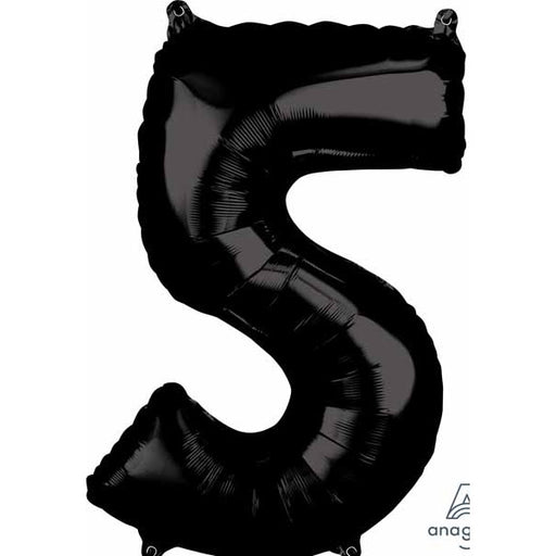 26-Inch Black Number 5 Balloon