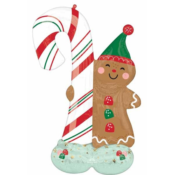 51-Inch Gingerbread Man Christmas AirLoonz Foil Balloon