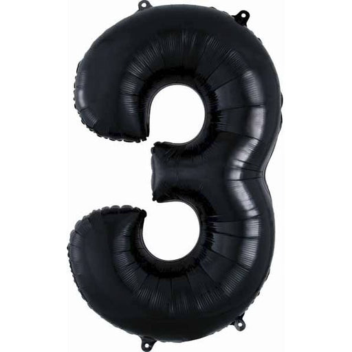 34-Inch Black Number 3 Balloon