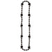 Black Football Bead Necklace, 36 Inches