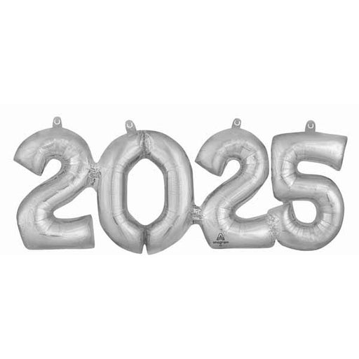 Silver 2025 Block Phrase Balloon